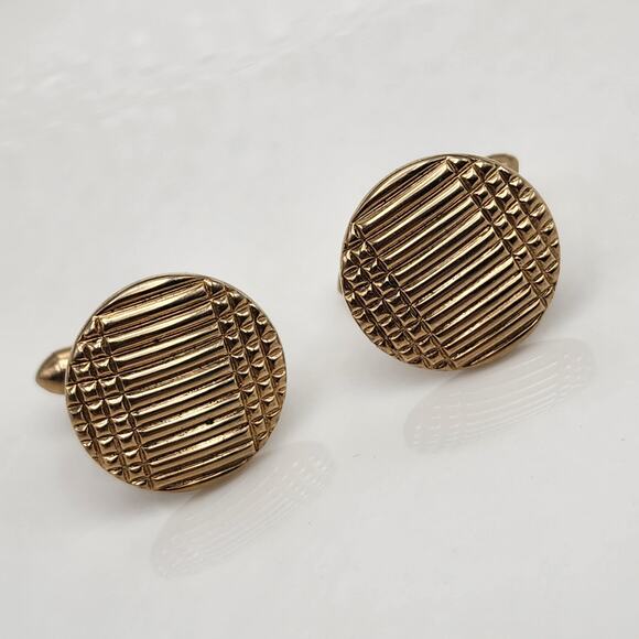 18K Gold Plated Antique Vintage Swank Gold Cufflinks Cuff Links - Picture 1 of 6